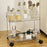 Dual Layer Clear PET Storage Cart Bathroom Bedroom Living Room Cosmetic Organizer Rack with Wheels - 1