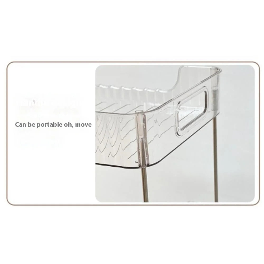 Clear Storage Rack 3-Tier Organizer Counter Shelf for Cosmetics Bathroom Countertop (No Wheels) - 2