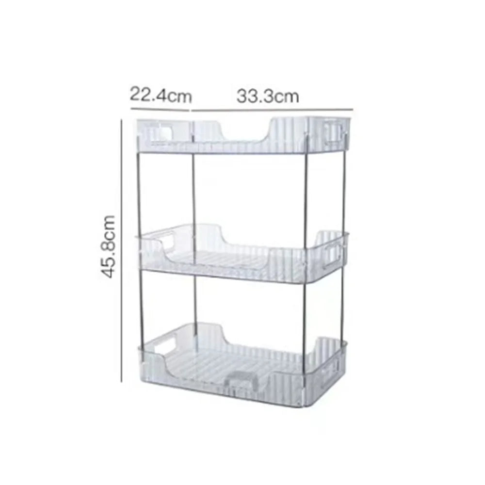 Clear Storage Rack 3-Tier Organizer Counter Shelf for Cosmetics Bathroom Countertop (No Wheels) - 4