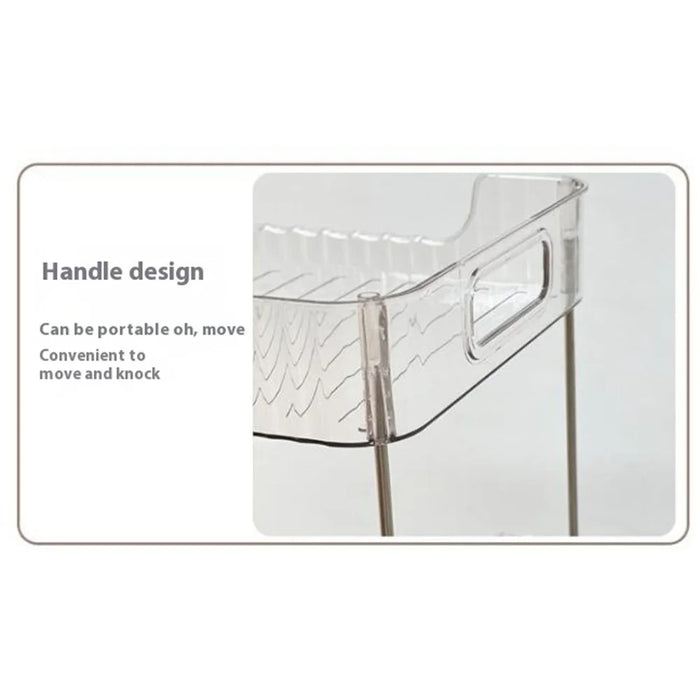 Clear 3-Tier Rolling Cart with Wheels Organizer Storage Rack for Bathroom Makeup Cosmetics Countertop - 6