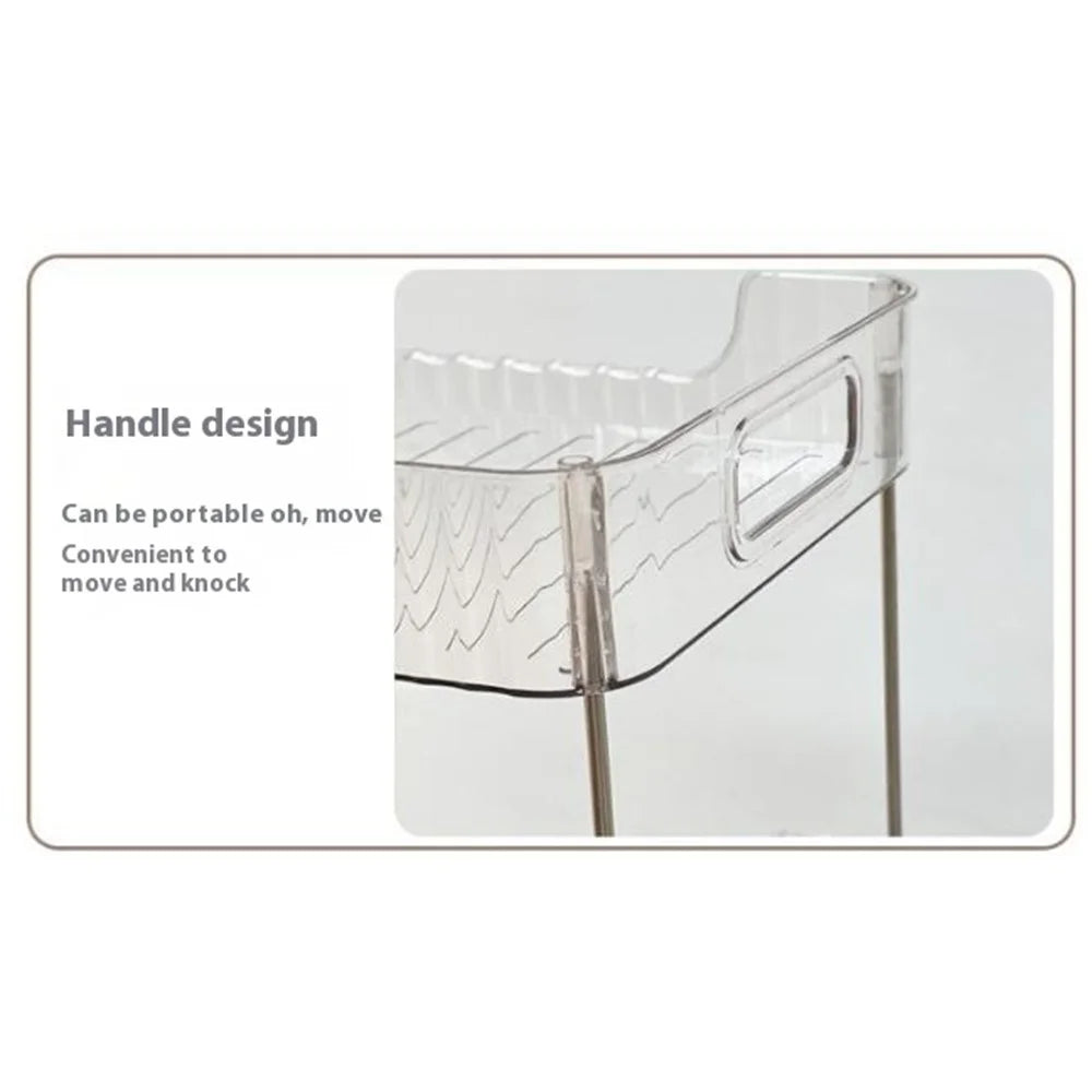 Clear 4-Tier Rolling Cart with Wheels Storage Basket Organizer for Bathroom Vanity Makeup Skincare Kitchen - 5