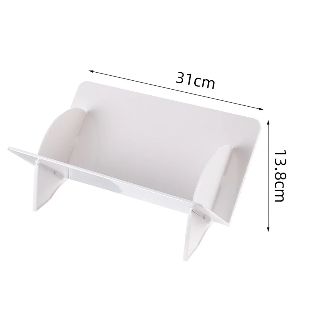 Tilted Desktop File Organizer Book Stand Document Holder Reading Rack Storage Shelf - White - 6