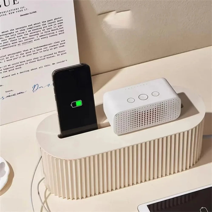 Cable Management Box Power Strips Phone / Tablet Cords Childproof Safety Organizer Box - Beige - 3