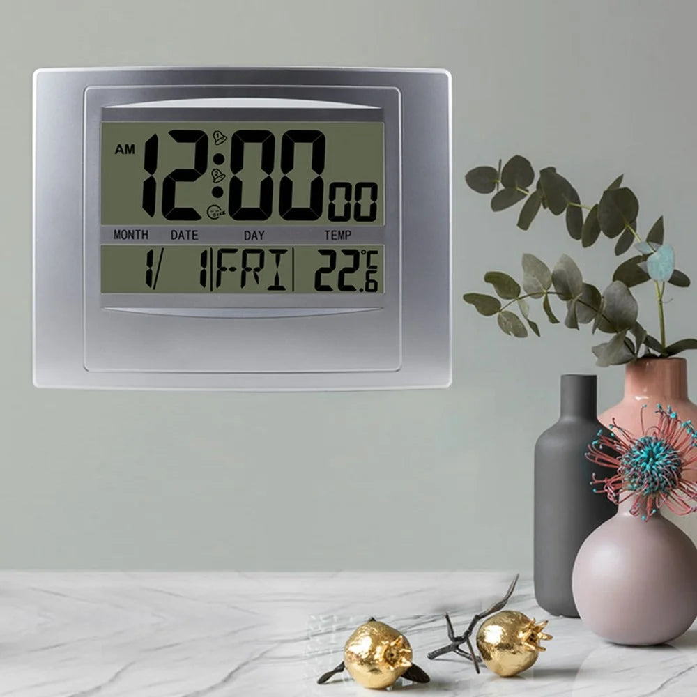 TS-H129Y Multifunction Digital Alarm Clock Large Screen Calendar Temperature Display Wall Clock - 2