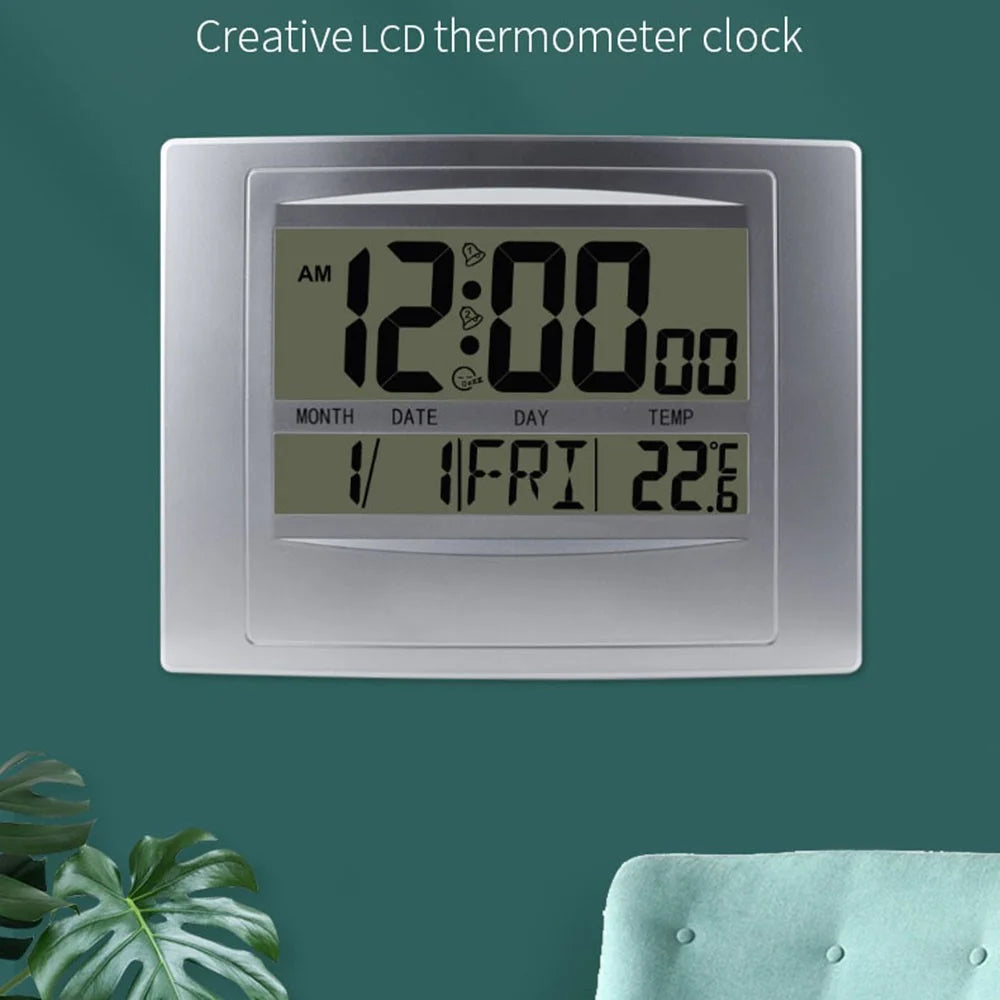TS-H129Y Multifunction Digital Alarm Clock Large Screen Calendar Temperature Display Wall Clock - 3