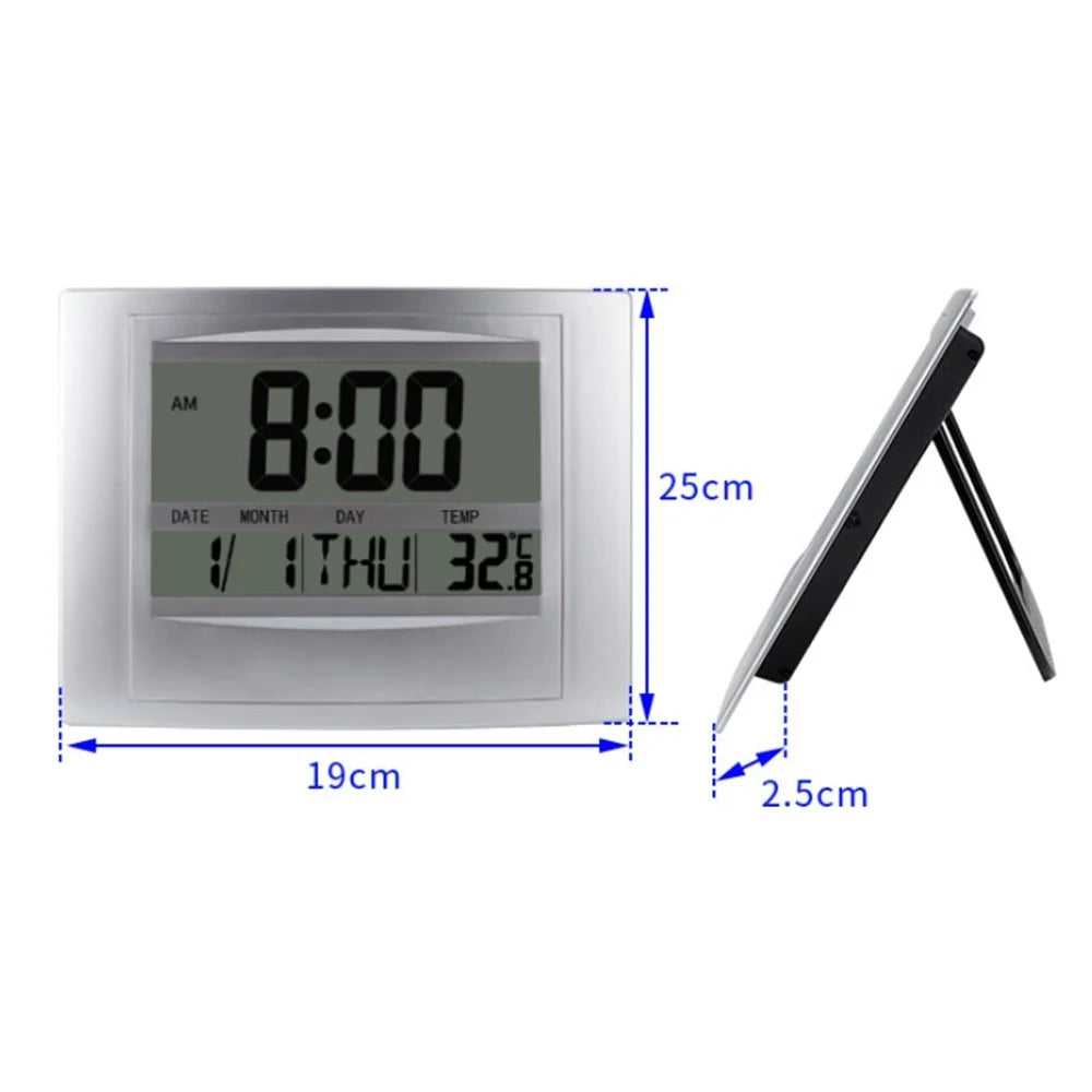 TS-H129Y Multifunction Digital Alarm Clock Large Screen Calendar Temperature Display Wall Clock - 7