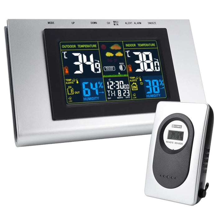 TS-H127G Multifunction Wireless Weather Station Color Display Alarm Clock Digital Thermometer Hygrometer - 1