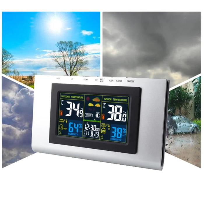 TS-H127G Multifunction Wireless Weather Station Color Display Alarm Clock Digital Thermometer Hygrometer - 7