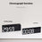 6668 LED Digital Alarm Clock Temperature Display USB Output Multiple Alarms Desktop Clock - Black Shell / Blue Digital Display - 3