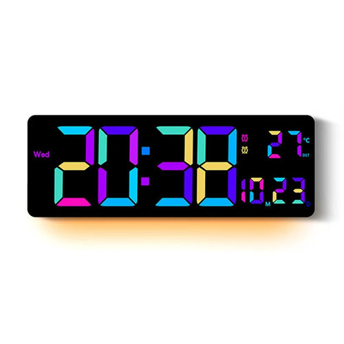 6658RGB 16 Inch RGB Color Changing Wall Clock Living Room Large Screen Digital Electronic Clock - 1