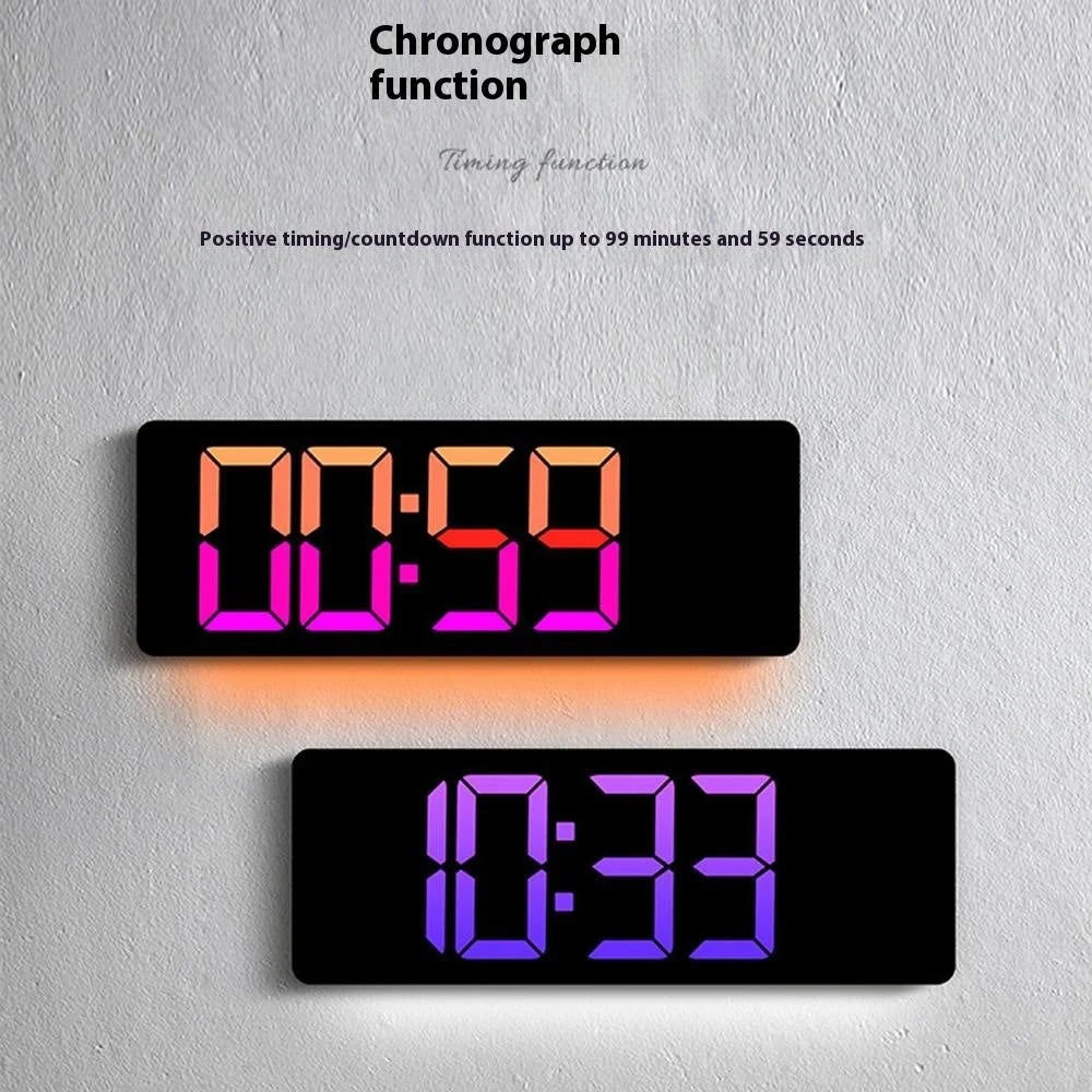 6658RGB 16 Inch RGB Color Changing Wall Clock Living Room Large Screen Digital Electronic Clock - 2