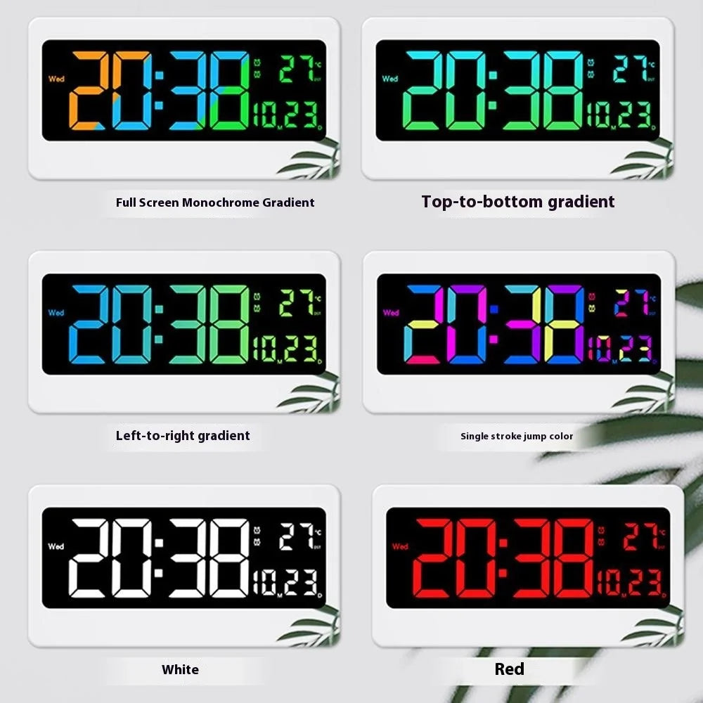 6658RGB 16 Inch RGB Color Changing Wall Clock Living Room Large Screen Digital Electronic Clock - 4