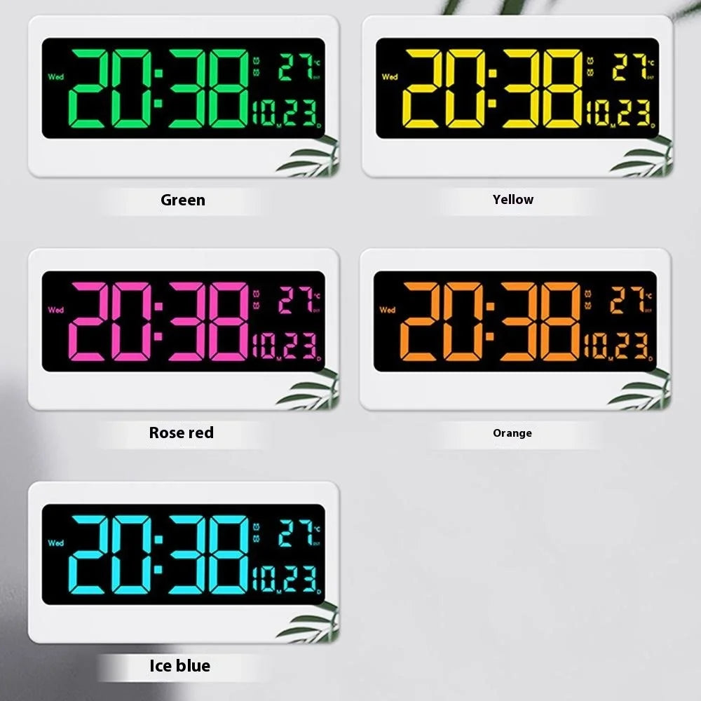 6658RGB 16 Inch RGB Color Changing Wall Clock Living Room Large Screen Digital Electronic Clock - 5