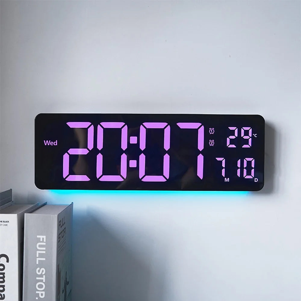 6658RGB 16 Inch RGB Color Changing Wall Clock Living Room Large Screen Digital Electronic Clock - 7