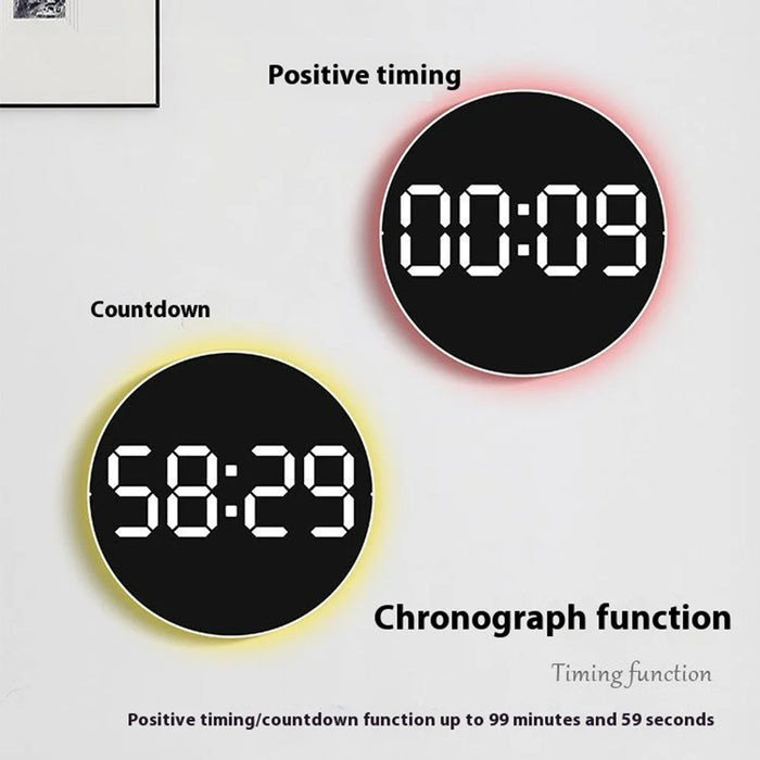 6672 Multifunctional Wall Clock Night Light Temperature Humidity Display Silent Electronic Clock - Three Color - 4