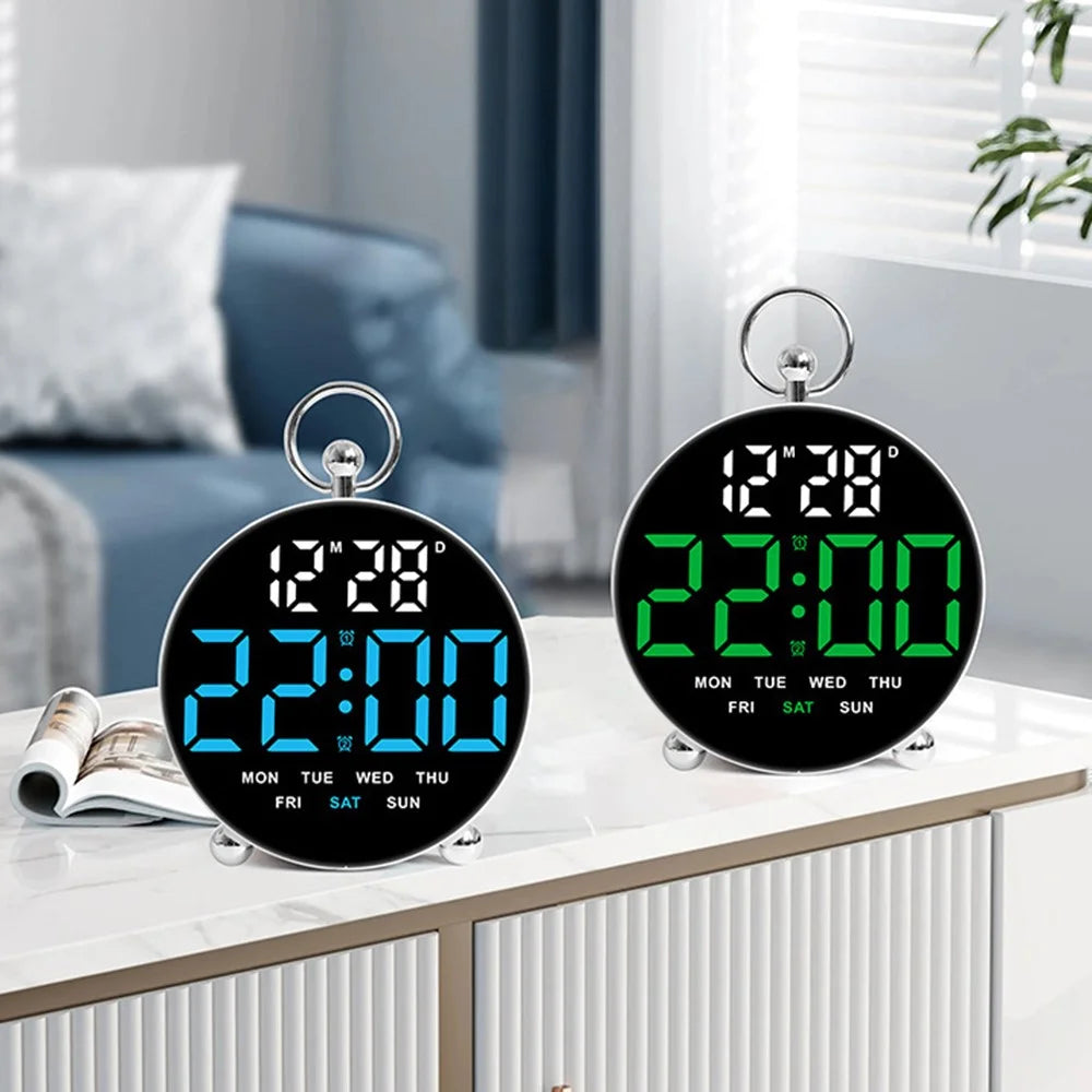 8029 LED Digital Alarm Clock Multi Function Students Electronic Desk Clock with Large Display - White - 3