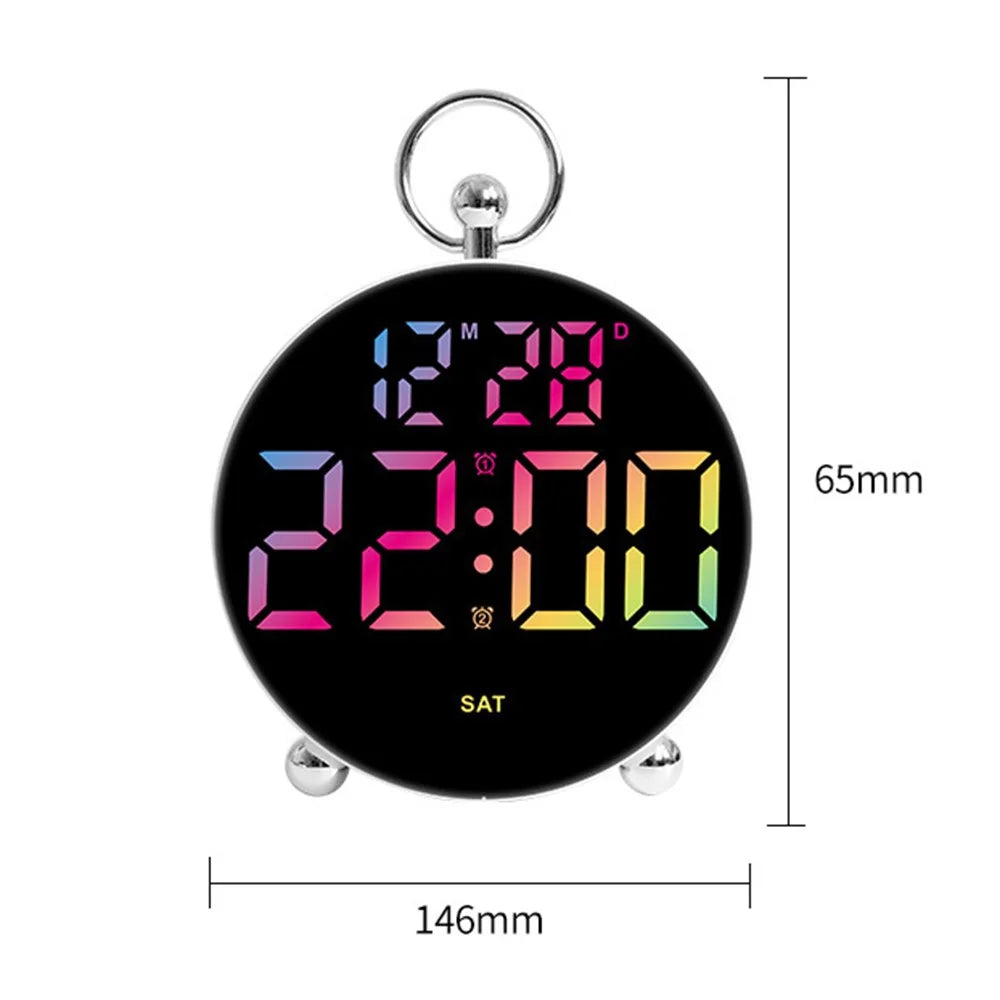 8029 LED Digital Alarm Clock Multi Function Students Electronic Desk Clock with Large Display - White - 4