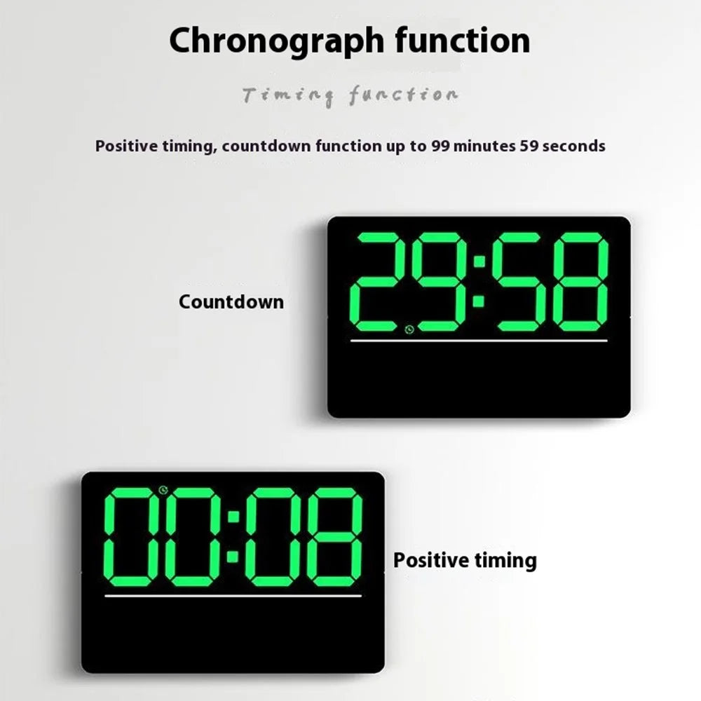 6667 LED Digital Wall Clock Living Room Modern Minimalist Electronic Clock with Temperature / Humidity Display - Blue - 4