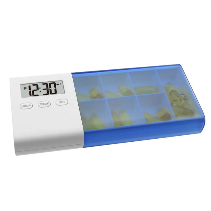 CR-250 Smart Pill Organizer Electronic Timer 7-Compartment Portable Travel Medication Box for Daily Use (BPA Free, No FDA) - Blue - 2