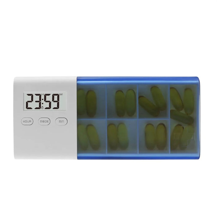 CR-250 Smart Pill Organizer Electronic Timer 7-Compartment Portable Travel Medication Box for Daily Use (BPA Free, No FDA) - Blue - 3