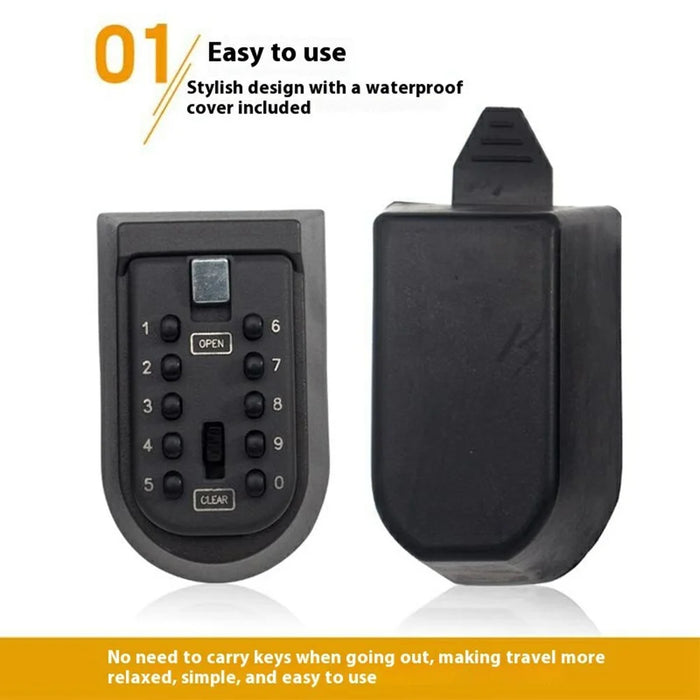 Outdoor Waterproof Wall Mounted Keys Lock Box Zinc Alloy Anti Theft Password Storage Case - 4