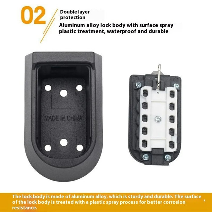 Outdoor Waterproof Wall Mounted Keys Lock Box Zinc Alloy Anti Theft Password Storage Case - 5