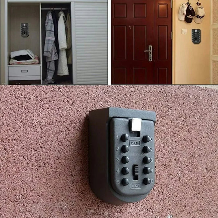 Outdoor Waterproof Wall Mounted Keys Lock Box Zinc Alloy Anti Theft Password Storage Case - 7