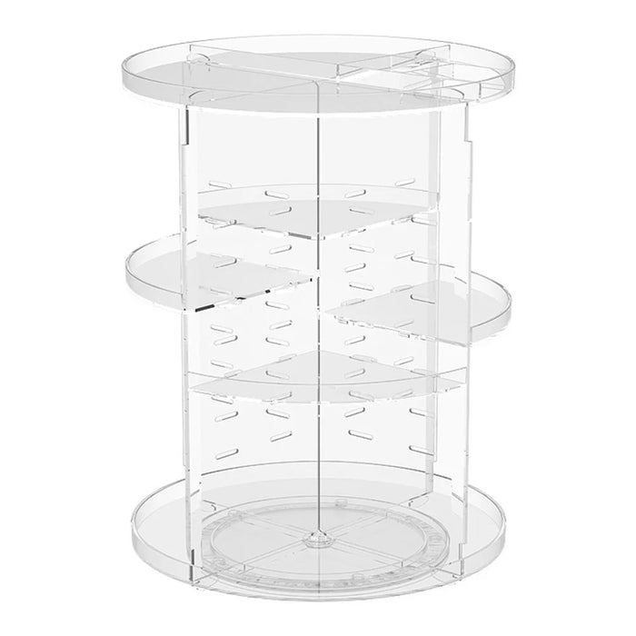 Transparent Rotating Makeup Organizer Adjustable Cosmetic Skincare Product Storage Display Stand - 2