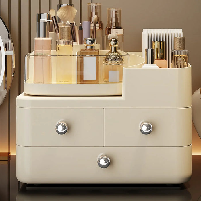 Rotating Makeup Organizer with Drawers Desktop Cosmetic Storage Box Lipstick Mask Holder - 3