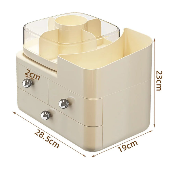 Rotating Makeup Organizer with Drawers Desktop Cosmetic Storage Box Lipstick Mask Holder - 7