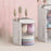 Rotating Makeup Organizer 2 Tier For Puff Sponge Lipstick Brush Storage Box with Dustproof Cover - White - 4