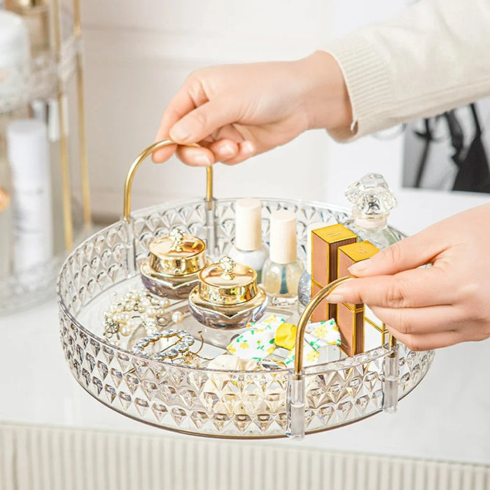 Rotating Luxury Cosmetic Organizer Single Tier Makeup Skincare Perfume Storage Rack - 3