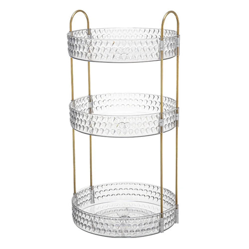 Rotating 3-Tier Vanity Makeup Organizer Cosmetics Skincare Perfume Lipstick Storage Rack - 1