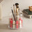 Rotating Makeup Organizer Brushes Lipsticks Cosmetics Clear PET Storage Container with Removable Base - Transparent - 1