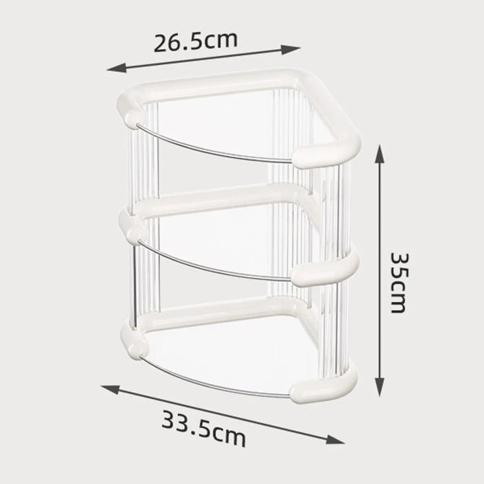 Clear 3-Tier Cosmetic Organizer Makeup Storage Rack Vanity Skincare Perfume Display Stand - White - 6
