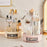 Makeup Organizer 360-Degree Rotating Desktop Storage Box Cosmetic Holder for Vanity Bedroom Lipstick Jewelry - Creamy Yellow - 2