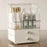 Cosmetic Organizer Box Transparent Flip Top Desktop Vanity Drawer Storage Lipstick Holder - Creamy White - 1