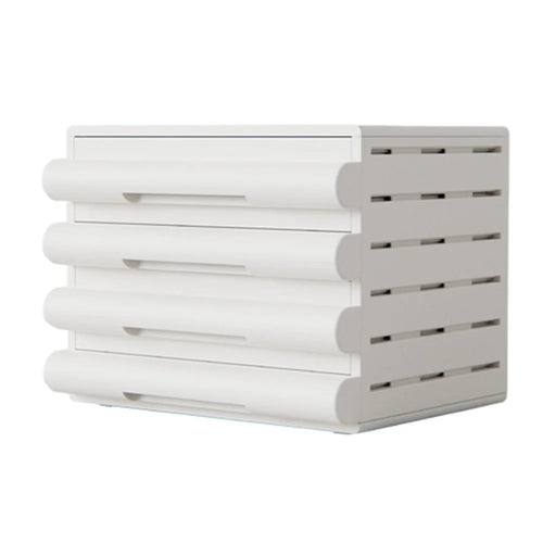 4 Drawer Storage Cabinet Office Home A4 File Documents Stationery HIPS + ABS Desktop Organizer - White - 1