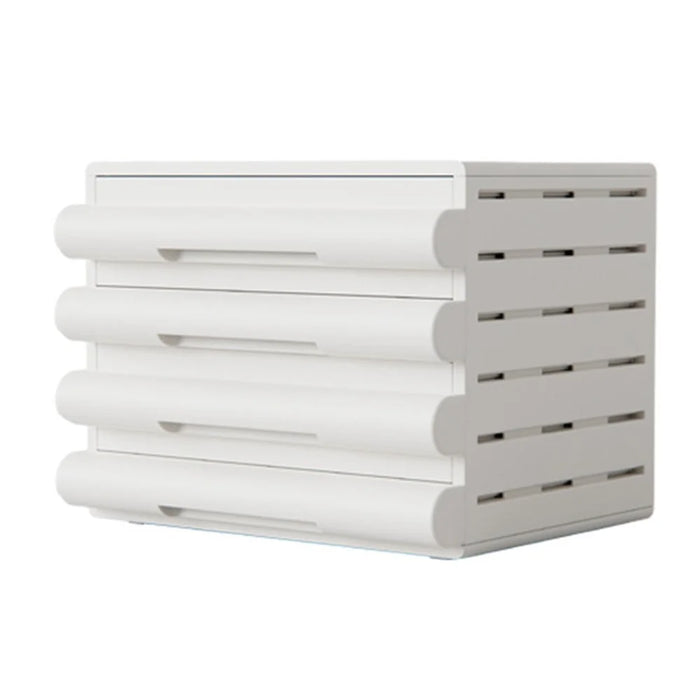 4 Drawer Storage Cabinet Office Home A4 File Documents Stationery HIPS + ABS Desktop Organizer - White - 1
