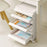 4 Drawer Under Desk HIPS + ABS  Storage Cabinet Office Home A4 File Documents Stationery Organizer with Wheels - White - 5