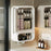 Bathroom Wall Mounted Storage Cabinet No Drill Cosmetic PP Organizer with Mirror and Light - White - 3