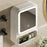 Bathroom Wall Mounted Storage Cabinet No Drill Cosmetic PP Organizer with Mirror and Light - White - 5