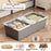 Under Bed Clothes Bedding PP Storage Box Foldable Double-Sided Lid Dustproof Organizer with Wheels, 100x50x28.5cm - Grey - 2