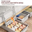 Under Bed Clothes Bedding PP Storage Box Foldable Double-Sided Lid Dustproof Organizer with Wheels, 100x50x28.5cm - Grey - 7