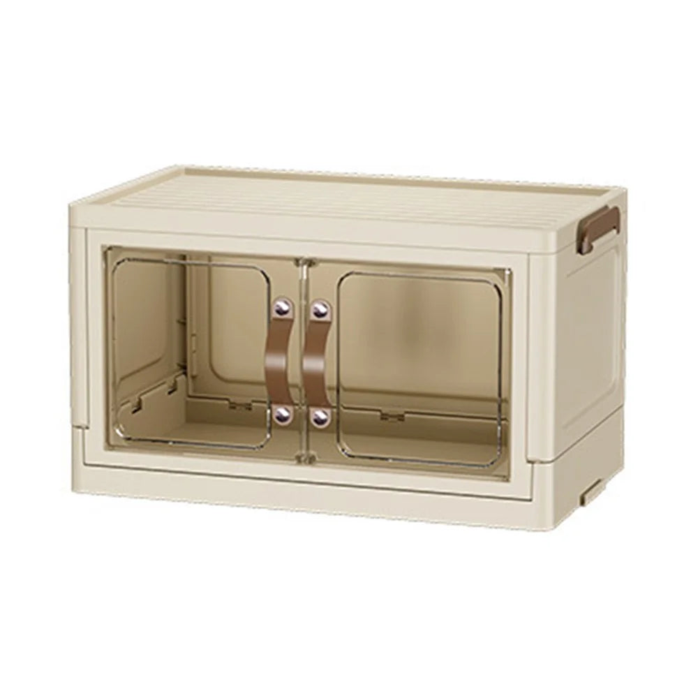 1-Layer Cabinet Desktop PP Organizer Transparent Door Stationery Cosmetics Storage Box - 1