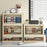 2-Layer Cabinet Desktop PP Organizer Transparent Door Stationery Cosmetics Storage Box - 2