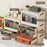 2-Layer Cabinet Desktop PP Organizer Transparent Door Stationery Cosmetics Storage Box - 4