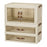 1-Layer Cabinet + 2-Layer Drawer Desktop PP Organizer Transparent Door Stationery Cosmetics Storage Box - 1