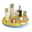 Multifunctional Rotating Desktop Organizer Large Capacity Round Storage Tray for Cosmetics Fruit Aromatherapy - Blue+Yellow+Transparent - 1