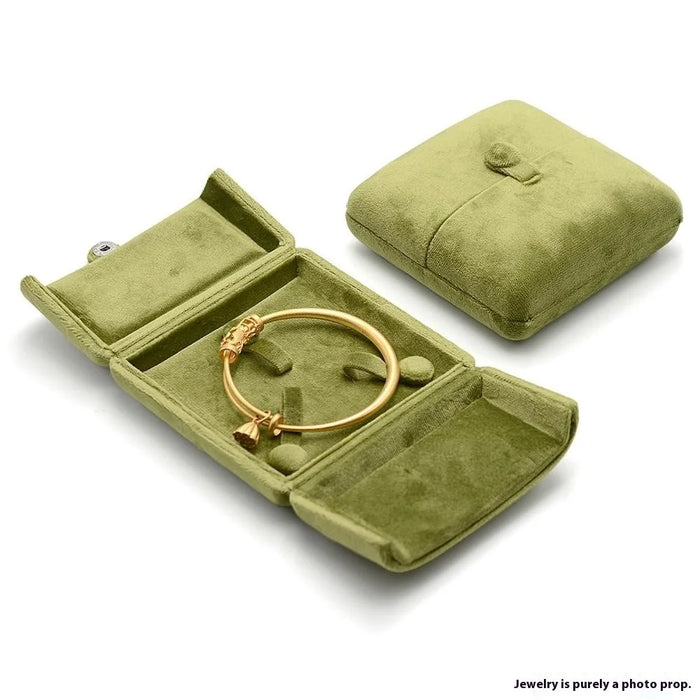 Double Open Velvet Jewelry Storage Box for Bracelets Display Case - 1